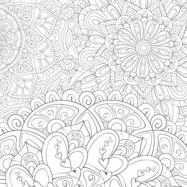Yetişkinler için soyut bir arkaplan resmi. Bir boyama kitabı, etkinliği azaltmak için sayfa. Baskı için Zen sanatı çizimi. Poster tasarımı.