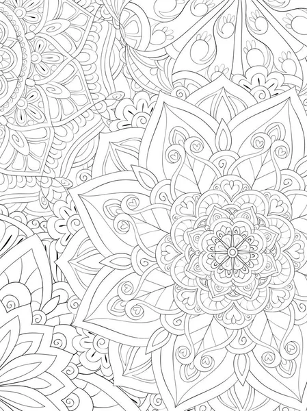 Une Image Abstraite Fond Floral Pour Adultes Livre Colorier Page — Image vectorielle