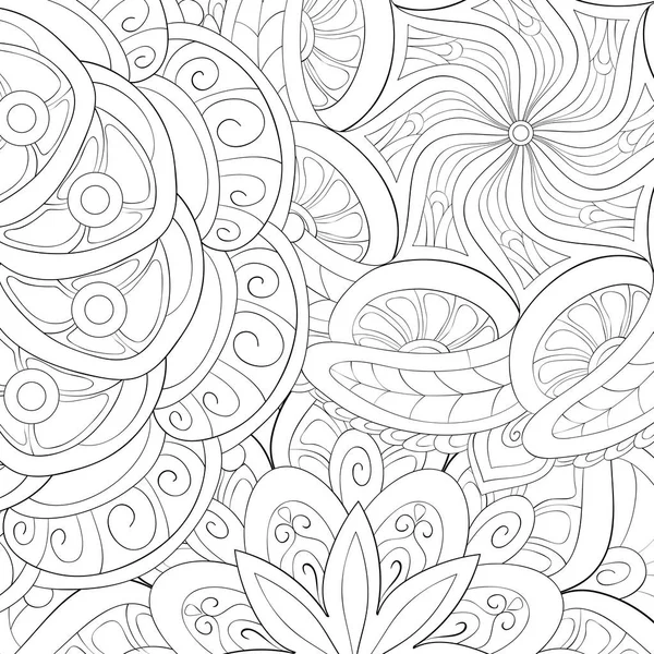 Abstract Background Image Adults Coloring Book Page Relaxing Activity Zen — Stock Vector