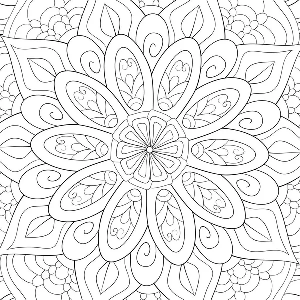Abstract Background Image Adults Coloring Book Page Relaxing Activity Zen — Stock Vector