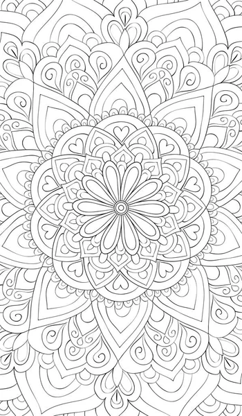 Abstract Background Image Adults Coloring Book Page Relaxing Activity Zen — Stock Vector