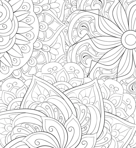 Abstract Background Image Adults Coloring Book Page Relaxing Activity Zen — Stock Vector