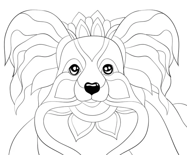 Cute Dog Image Relaxing Activity Coloring Book Page Adults Children — стоковый вектор