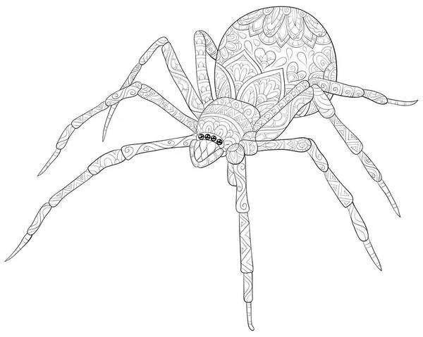 Uma Imagem Aranha Bonito Para Relaxar Activity Livro Colorir Página — Vetor de Stock