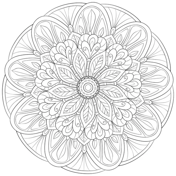 Ein Zen Mandala Bild Für Erwachsene Ein Malbuch Seite Zum — Stockvektor