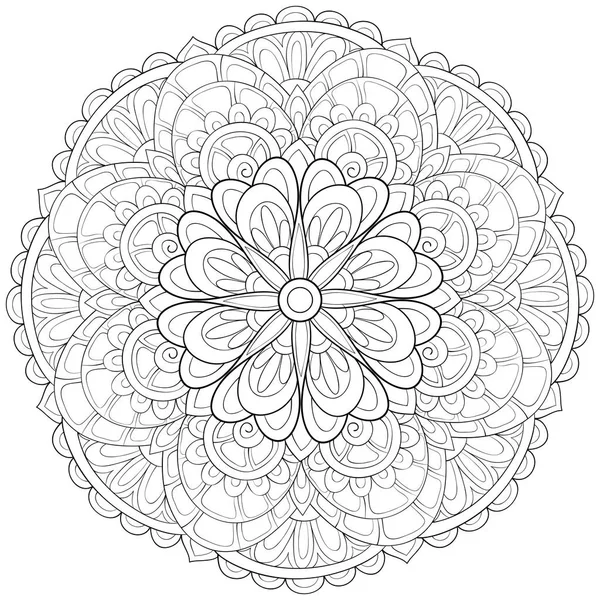 Una Imagen Zen Mandala Para Adultos Libro Para Colorear Página — Archivo Imágenes Vectoriales