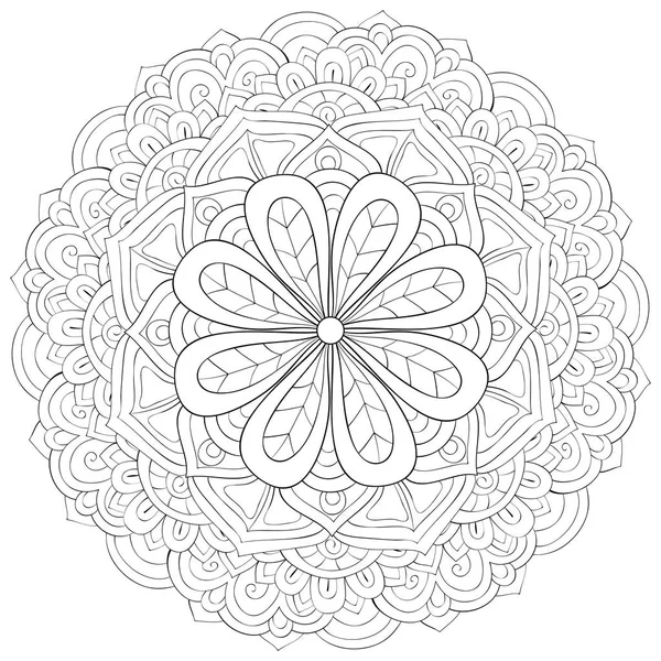 Zen Mandala Image Adults Coloring Book Page Relaxing Activity Zen — стоковый вектор