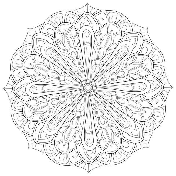 Una Imagen Zen Mandala Para Adultos Libro Para Colorear Página — Archivo Imágenes Vectoriales
