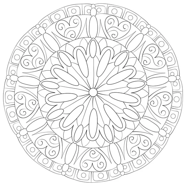 Une Image Zen Mandala Pour Adultes Livre Colorier Page Pour — Image vectorielle