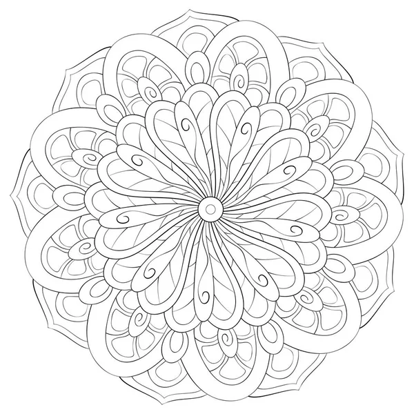 Uma Imagem Mandala Zen Para Adultos Livro Colorir Página Para — Vetor de Stock