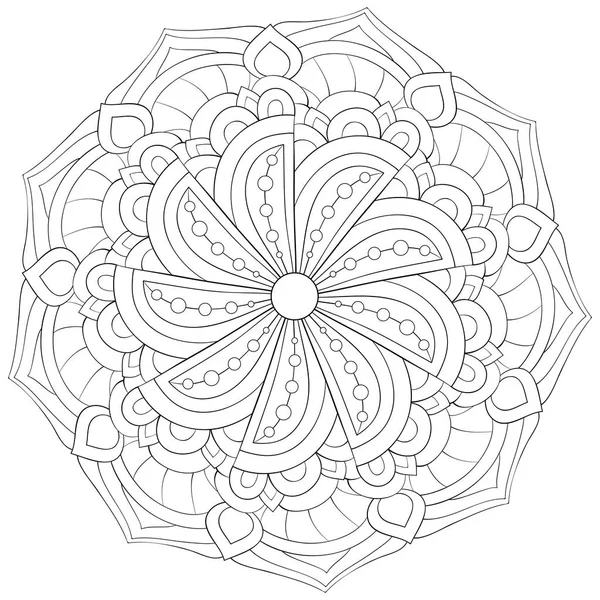 Une Image Zen Mandala Pour Adultes Livre Colorier Page Pour — Image vectorielle