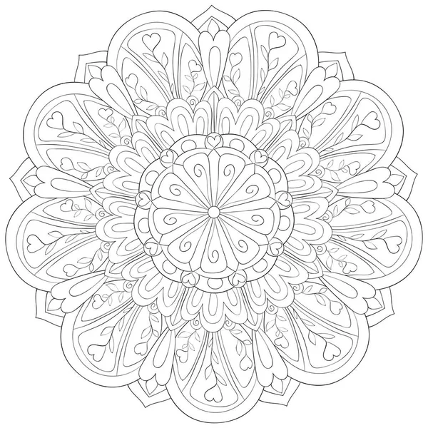 Zen Mandala Bild För Vuxna Målarbok Sida För Avkopplande Aktivitet — Stock vektor