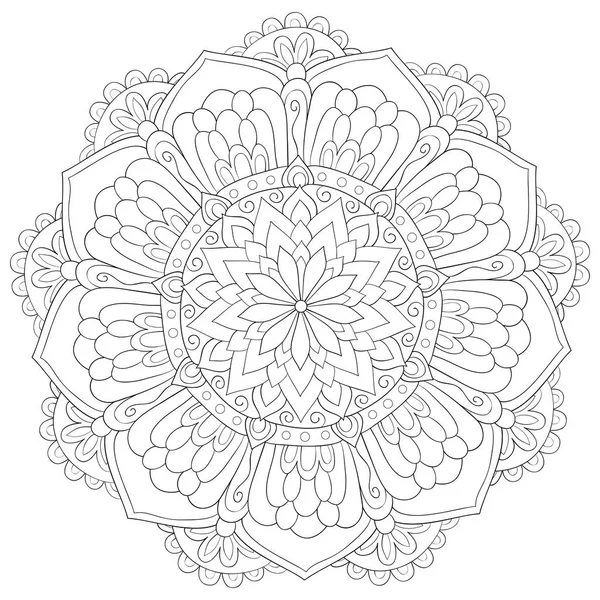 Una Imagen Zen Mandala Para Adultos Libro Para Colorear Página — Archivo Imágenes Vectoriales