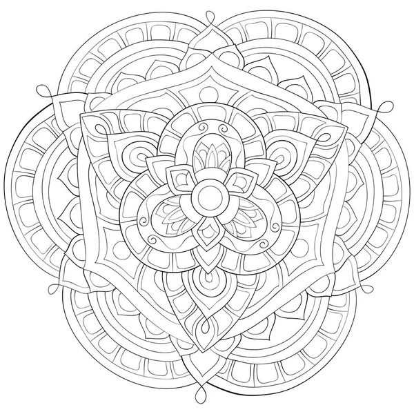 Zen Mandala Image Adults Coloring Book Page Relaxing Activity Zen — Stock Vector