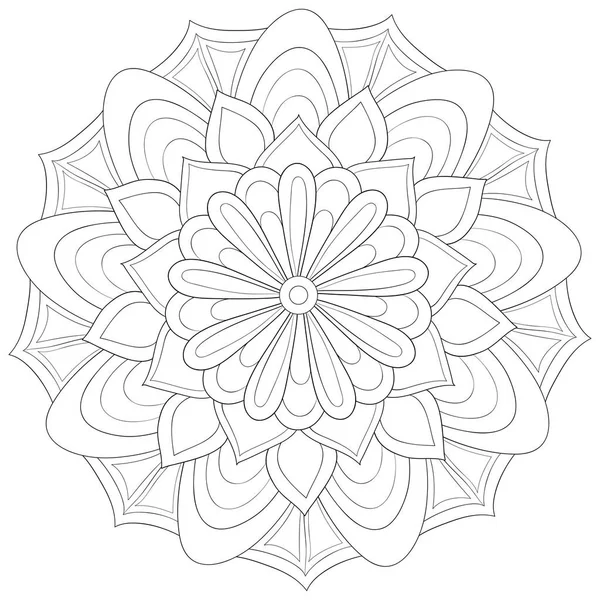 Roztomilá Zen Mandala Ornamenty Obrázek Pro Dospělé Omalovánky Stránka Pro — Stockový vektor