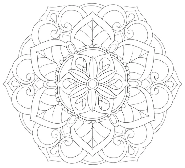 Ein Niedliches Zen Mandala Mit Ornamenten Bild Für Erwachsene Ein — Stockvektor