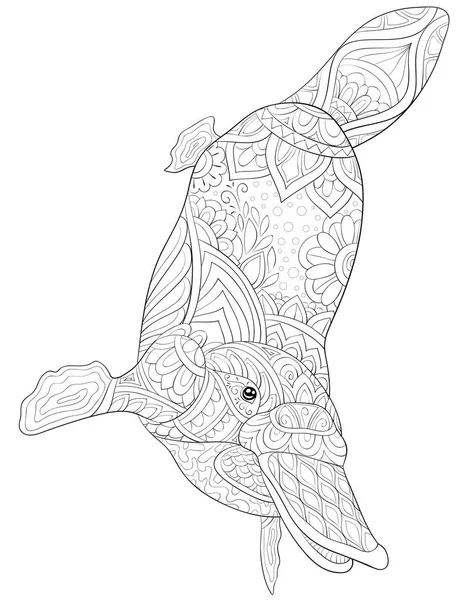 Cute Platypus Ornaments Image Relaxing Activity Coloring Book Page Adults — стоковый вектор