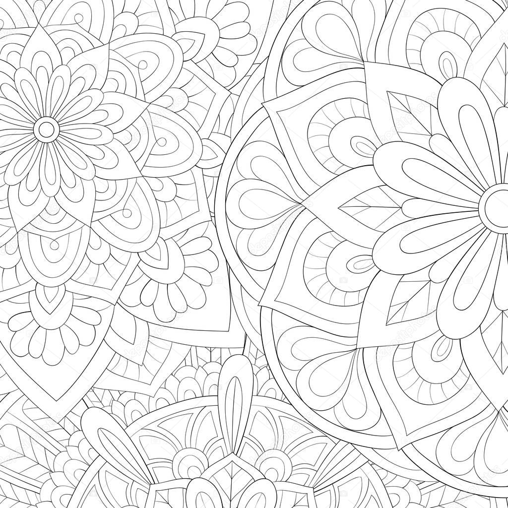 Adult coloring book,page an abstract background image for relaxi
