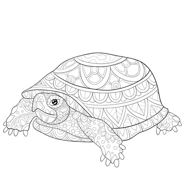 A Floating Turtle. Coloring Page Turtles, Hand-drawn For Relaxation And Stress  Relief. Coloring Book For Adults With Doodles, Design Elements. Royalty  Free SVG, Cliparts, Vectors, and Stock Illustration. Image 184175822.