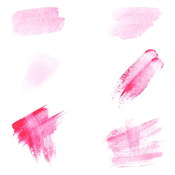 Conjunto Escovas Aquarela Rosa Imagem Para Design Gráfico —  Vetores de Stock