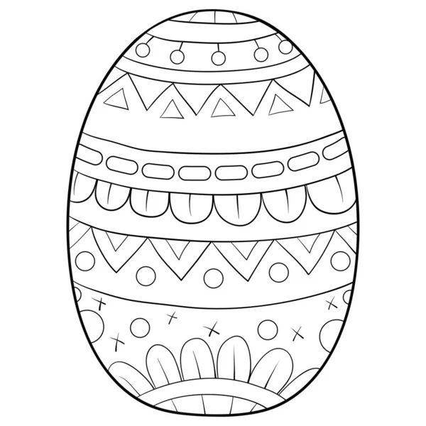 Huevo Pascua Con Adornos Zen Imagen Para Relajarse Una Página — Vector de stock