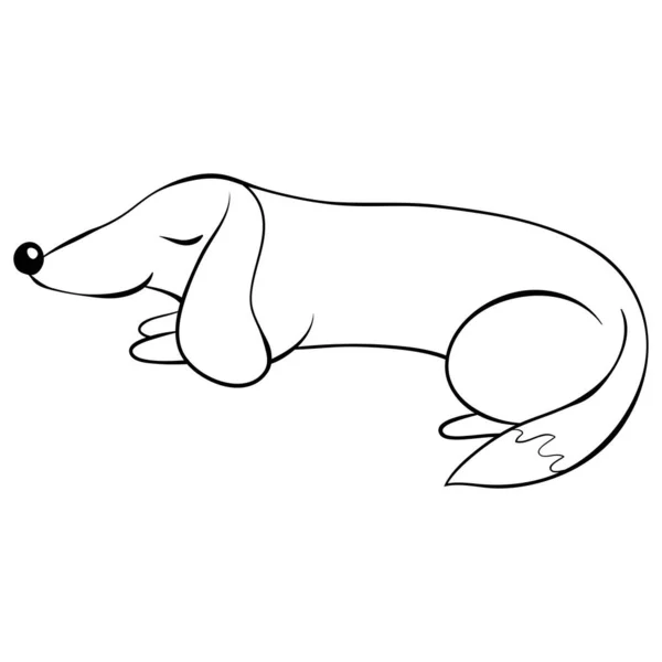 Una Imagen Perro Dormido Para Una Actividad Relajante Libro Para — Vector de stock