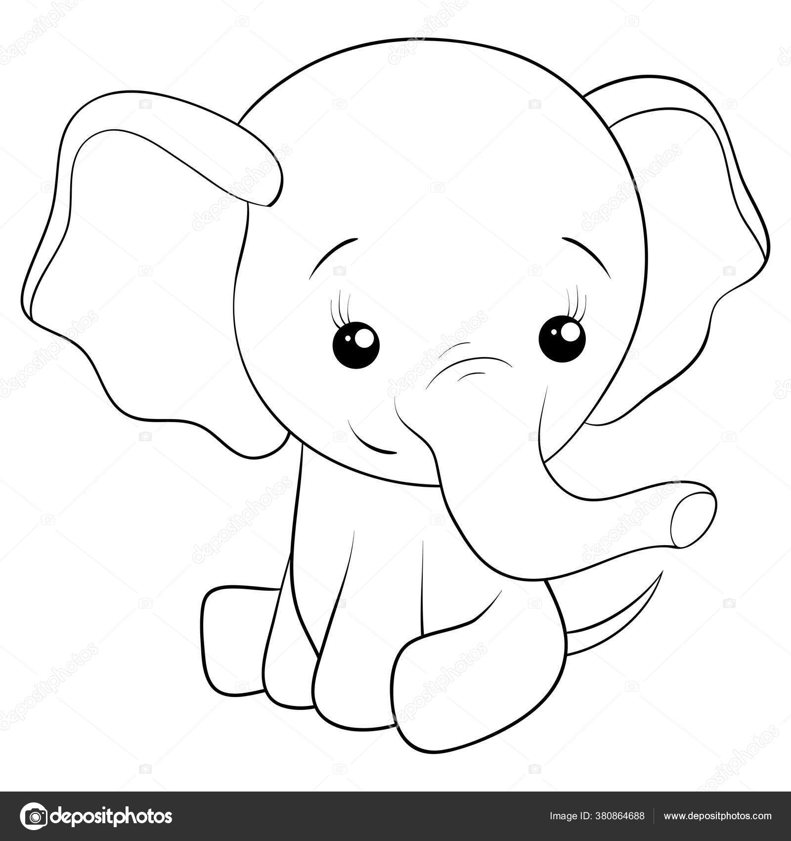 Cute Cartoon Elephant Image Relaxing Activity Coloring Page Children Line Stock Vector Image by ©nonuzza #380864688 Cute Cartoon Elephant Image Relaxing Activity Coloring Page Children Line Stock Vector Image by ©nonuzza #380864688