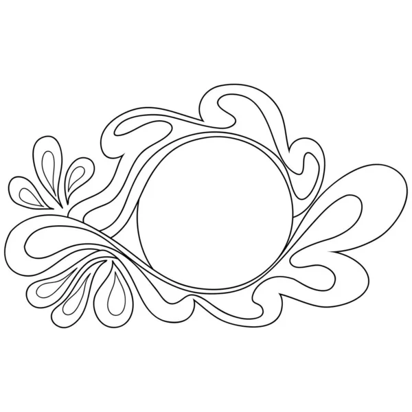 A black and white frame icon image for adults,line art style illustration for relaxing activity.Poster design for print.