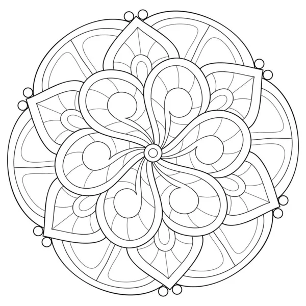 Una Imagen Mandala Zen Blanco Negro Para Adultos Ilustración Estilo — Archivo Imágenes Vectoriales