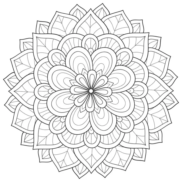 Una Imagen Mandala Zen Blanco Negro Para Adultos Ilustración Estilo — Archivo Imágenes Vectoriales