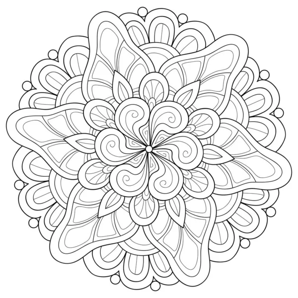 Una Imagen Mandala Zen Blanco Negro Para Adultos Ilustración Estilo — Archivo Imágenes Vectoriales