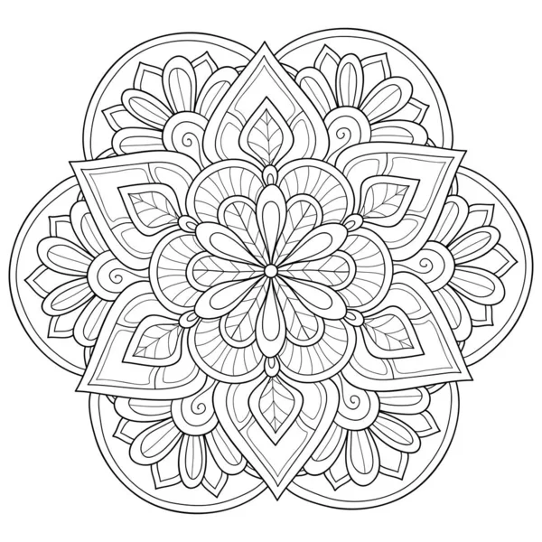 Una Imagen Mandala Zen Blanco Negro Para Adultos Ilustración Estilo — Archivo Imágenes Vectoriales