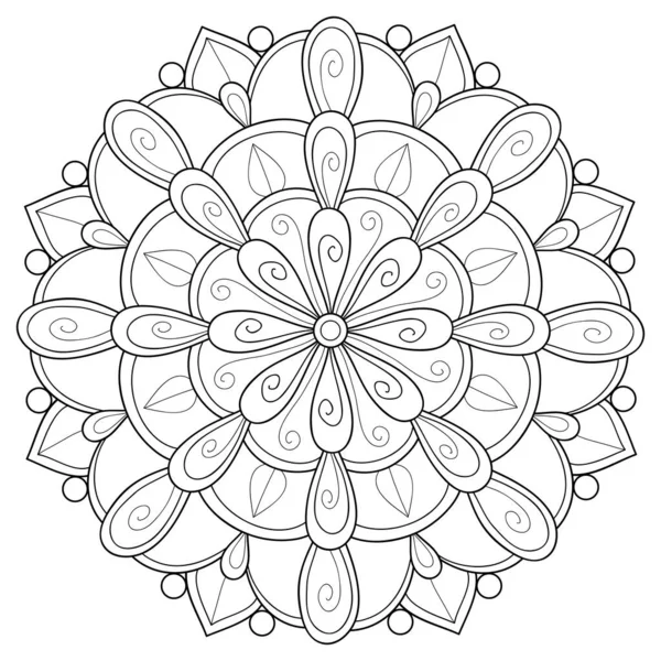 Una Imagen Mandala Zen Blanco Negro Para Adultos Ilustración Estilo — Archivo Imágenes Vectoriales