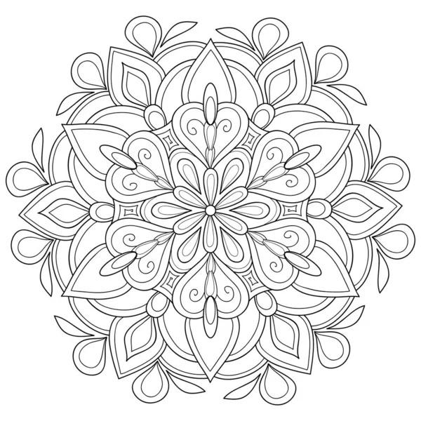 Una Imagen Mandala Zen Blanco Negro Para Adultos Ilustración Estilo — Archivo Imágenes Vectoriales