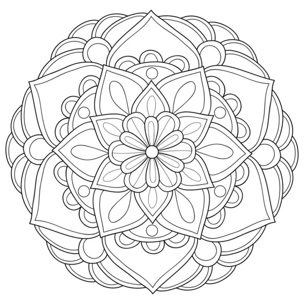 Una Imagen Mandala Zen Blanco Negro Para Adultos Ilustración Estilo — Archivo Imágenes Vectoriales