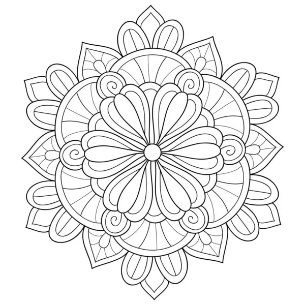 Una Imagen Mandala Zen Blanco Negro Para Adultos Ilustración Estilo — Archivo Imágenes Vectoriales