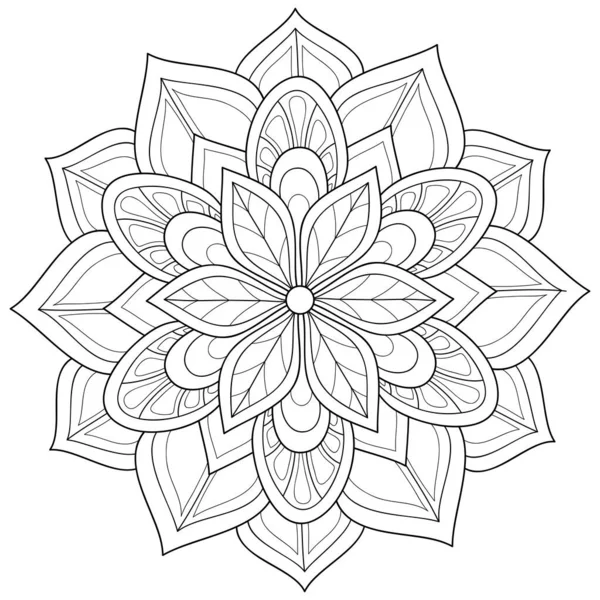 Una Imagen Mandala Zen Blanco Negro Para Adultos Ilustración Estilo — Archivo Imágenes Vectoriales