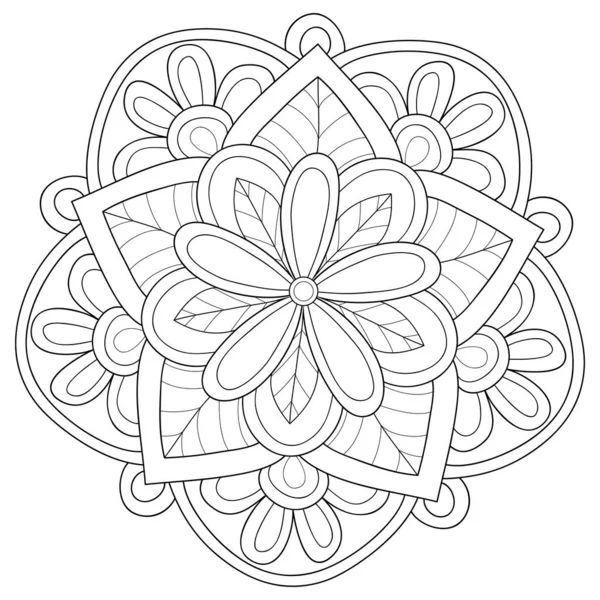 Una Imagen Mandala Zen Blanco Negro Para Adultos Ilustración Estilo — Archivo Imágenes Vectoriales