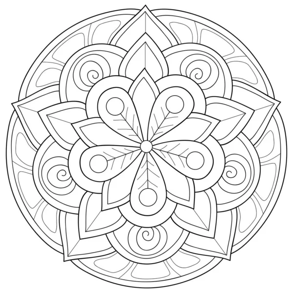 Una Imagen Mandala Zen Blanco Negro Para Adultos Ilustración Estilo — Archivo Imágenes Vectoriales