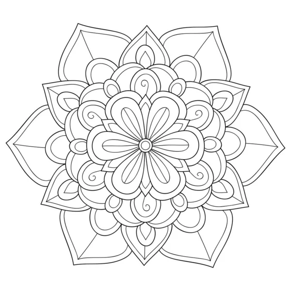 Una Imagen Mandala Zen Blanco Negro Para Adultos Ilustración Estilo — Vector de stock