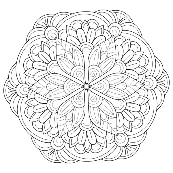 Una Imagen Mandala Zen Blanco Negro Para Adultos Ilustración Estilo — Archivo Imágenes Vectoriales