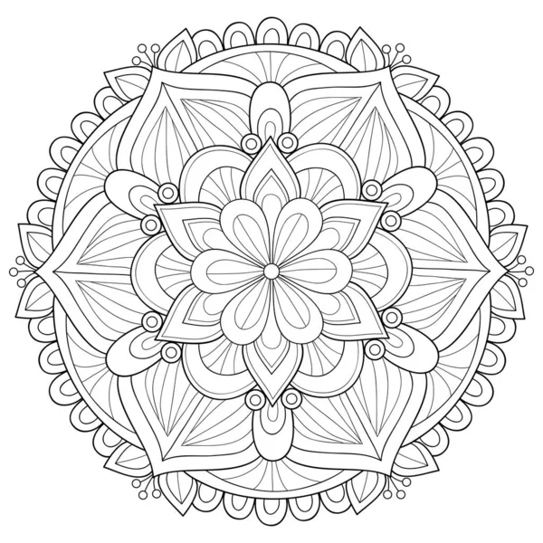 Una Imagen Mandala Zen Blanco Negro Para Adultos Ilustración Estilo — Archivo Imágenes Vectoriales