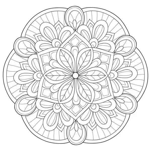 Una Imagen Mandala Zen Blanco Negro Para Adultos Ilustración Estilo — Archivo Imágenes Vectoriales