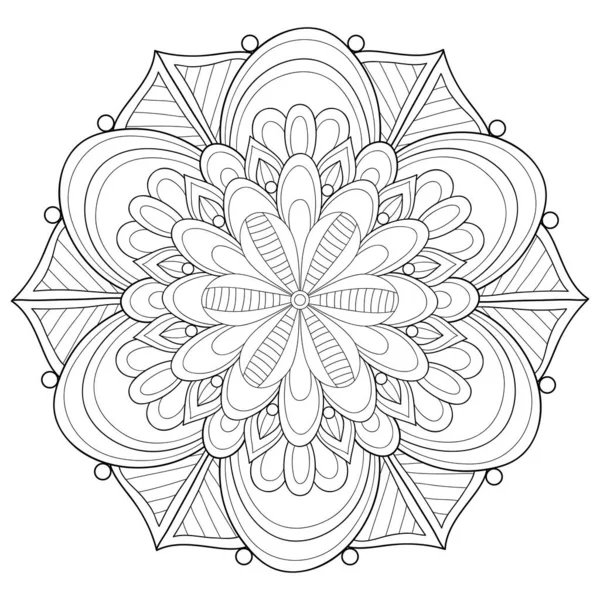 Una Imagen Mandala Zen Blanco Negro Para Adultos Ilustración Estilo — Archivo Imágenes Vectoriales