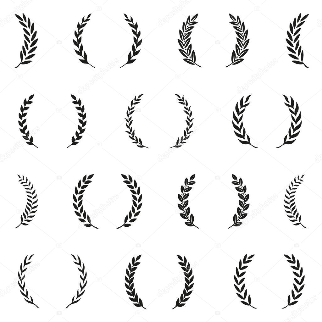 Black and white award wreaths. Seamless pattern. Vector illustration.