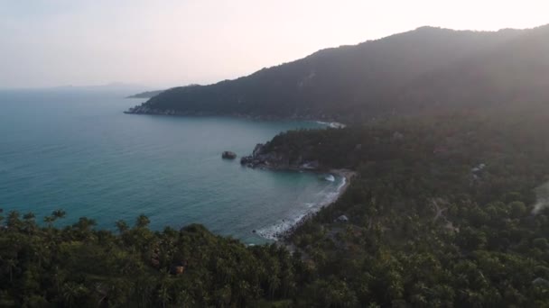 Plaj, tropikal ada, deniz defne ve lagün, ormanlarda — Stok video
