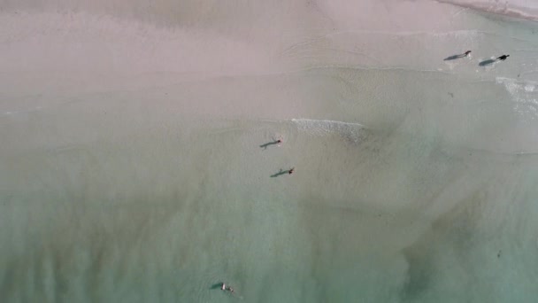 Turistas estão descansando em uma bela praia — Vídeo de Stock