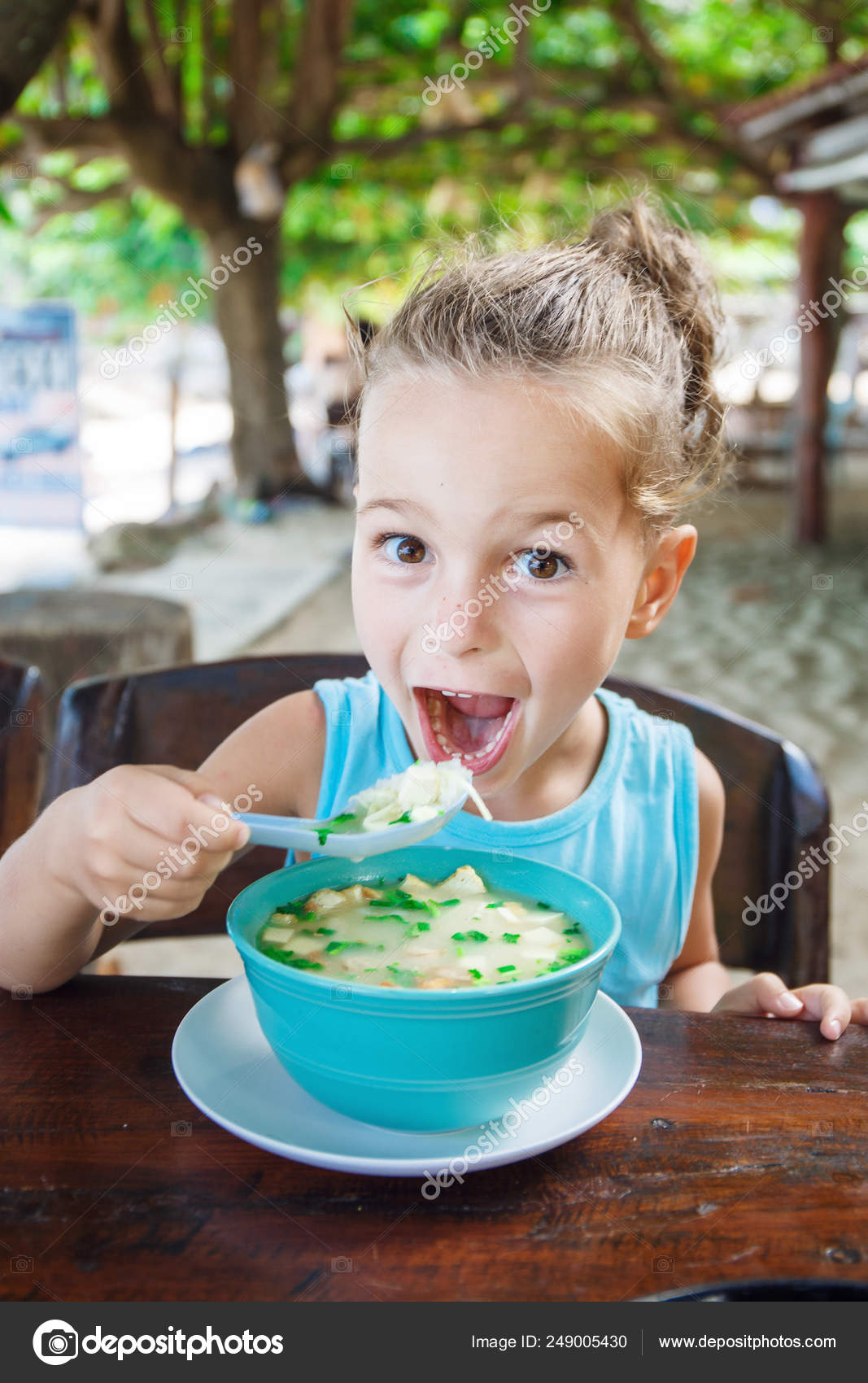 Baby boy is eating soup in Thailand Stock Photo by ©gorov108 249005430