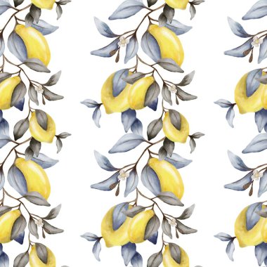 Bu pürüzsüz tasarım canlı limonlar ve büyüleyici bir suluboya tarzıyla yapraklar içeriyor..