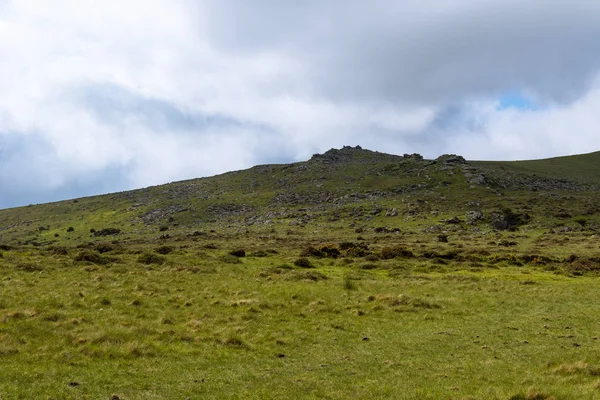 Pohled Země Dartmoorského Národního Parku Moor Devon Velká Británie — Stock fotografie